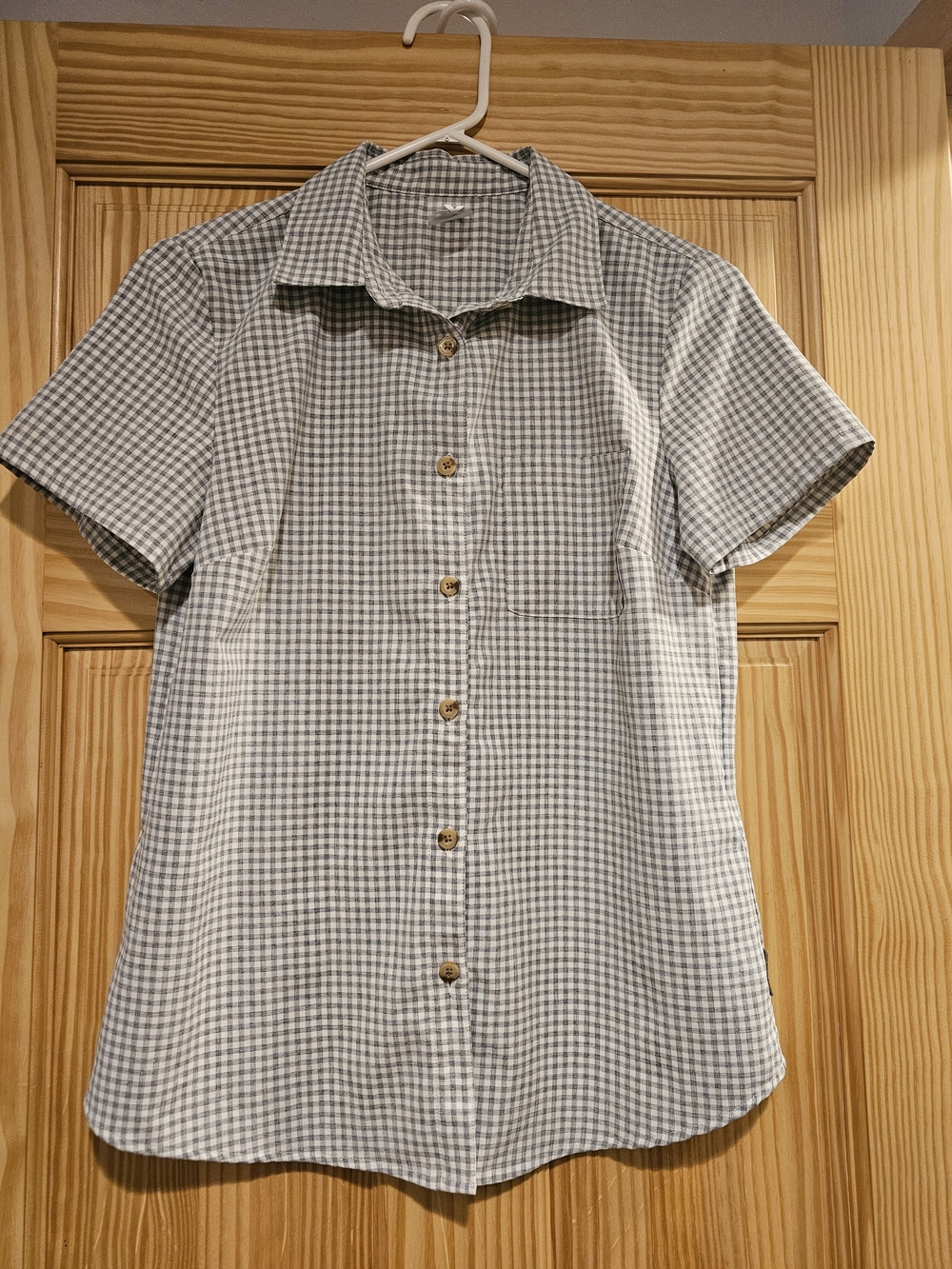 ZeroXposur Small Gingham Button-Down Shirt Womens Short Sleeve